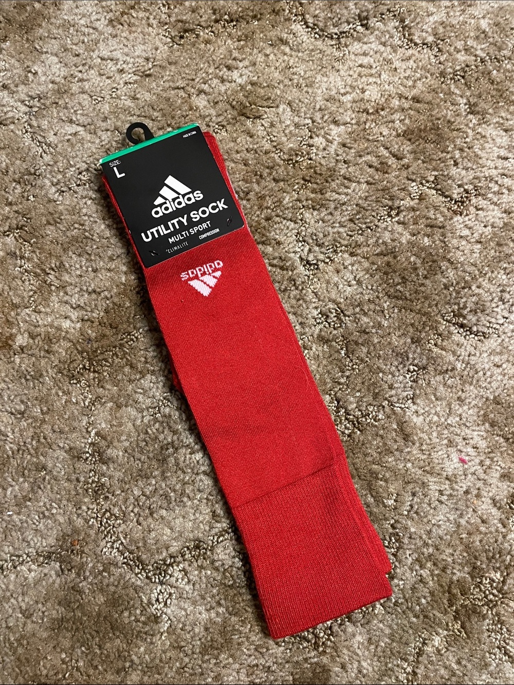 NEW Adidas Multi Sport Utility Red Socks Size Large